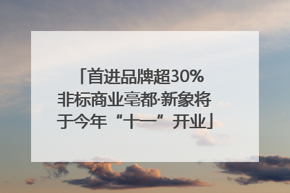首进品牌超30% 非标商业亳都·新象将于今年“十一”开业