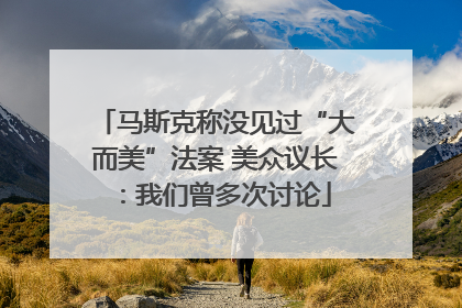 马斯克称没见过“大而美”法案 美众议长：我们曾多次讨论