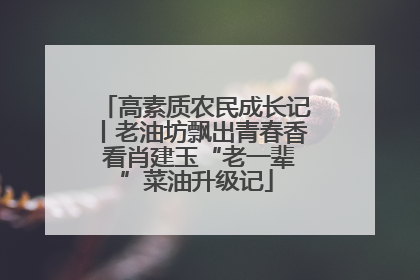 高素质农民成长记丨老油坊飘出青春香 看肖建玉“老一辈”菜油升级记