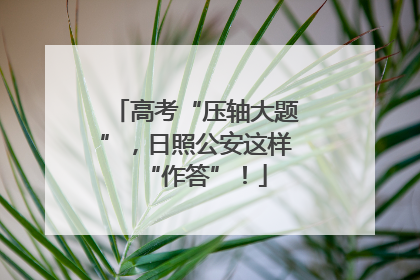高考“压轴大题”，日照公安这样“作答”！