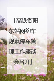 高铁衡阳东站网约车规范停车管理工作座谈会召开