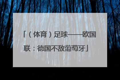 （体育）足球——欧国联：德国不敌葡萄牙