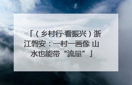 （乡村行·看振兴）浙江磐安：一村一画像 山水也能带“流量”