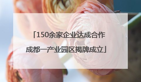 150余家企业达成合作 成都一产业园区揭牌成立