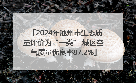 2024年池州市生态质量评价为“一类” 城区空气质量优良率87.2%