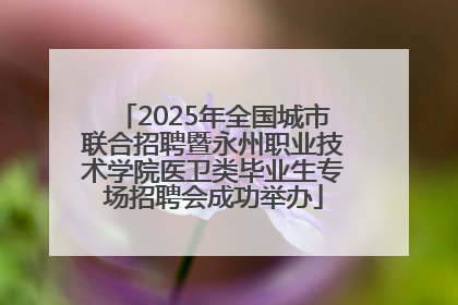 2025年全国城市联合招聘暨永州职业技术学院医卫类毕业生专场招聘会成功举办