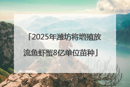 2025年潍坊将增殖放流鱼虾蟹8亿单位苗种