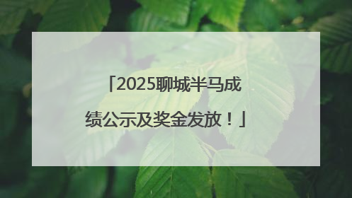 2025聊城半马成绩公示及奖金发放！