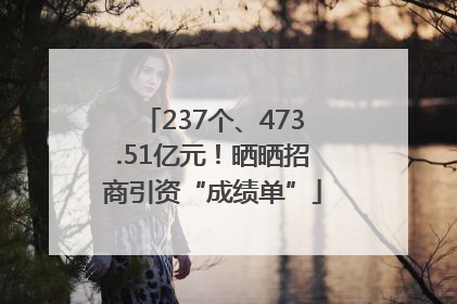 237个、473.51亿元！晒晒招商引资“成绩单”