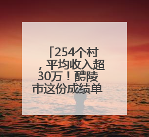254个村，平均收入超30万！醴陵市这份成绩单有点亮眼