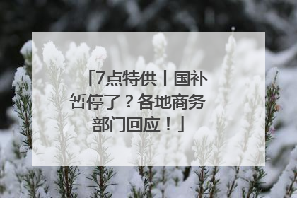 7点特供丨国补暂停了？各地商务部门回应！
