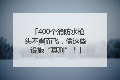400个消防水枪头不翼而飞，偷这些设施“真刑”！