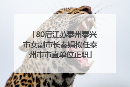 80后江苏泰州泰兴市女副市长秦娟拟任泰州市市直单位正职
