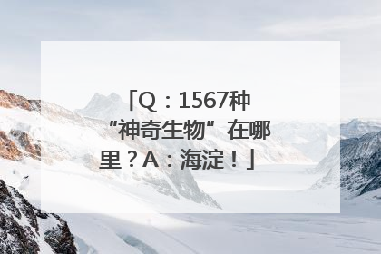 Q：1567种“神奇生物”在哪里？A：海淀！